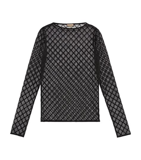 gucci mesh top black